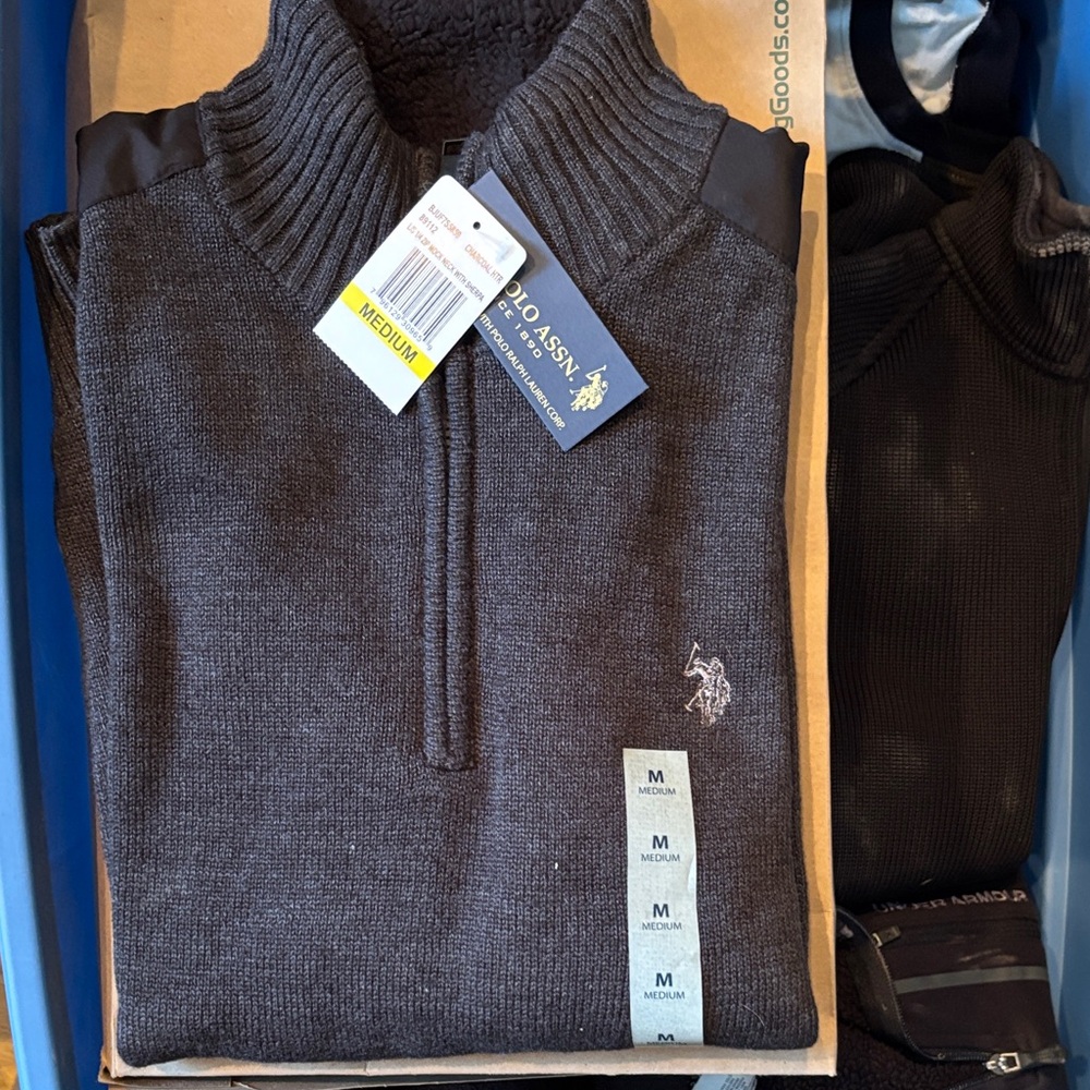 U.S. Polo Assn. Men's Charcoal Zip-Up Sweater